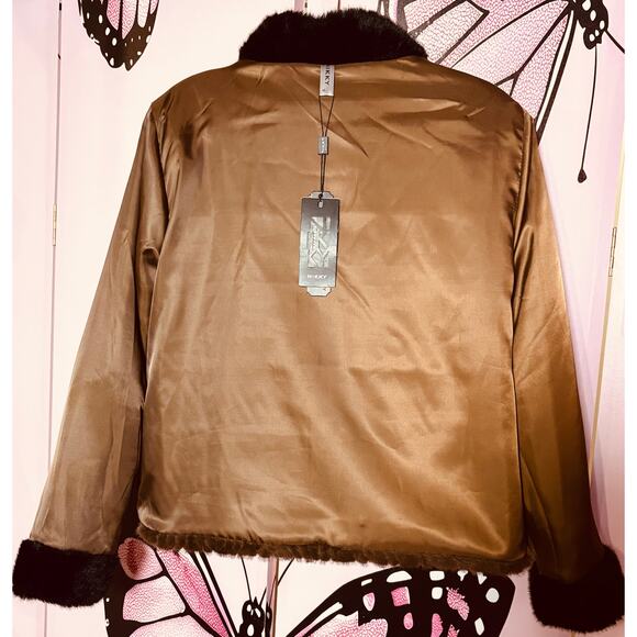 Brown & Black 3/4 Length Faux Fur, NWT - Picture 14 of 17